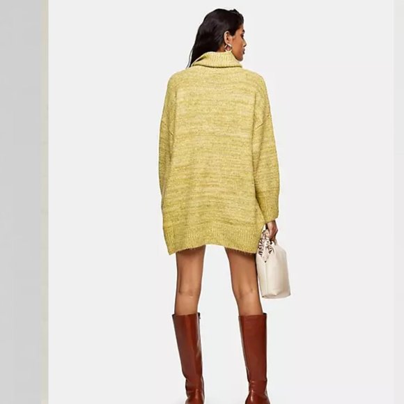 TopShop Oversized Roll Neck Pull Over Sweater Dress 0-2 - Picture 2 of 12